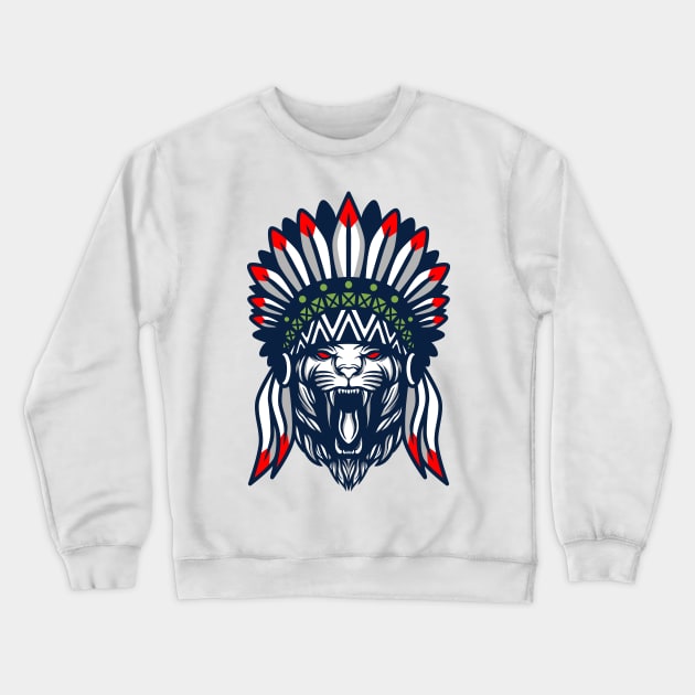 Tiger native american Crewneck Sweatshirt by Tuye Project